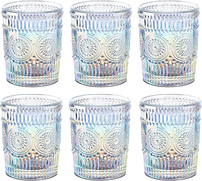 Joeyan Iridescent Drinking Glasses Vintage